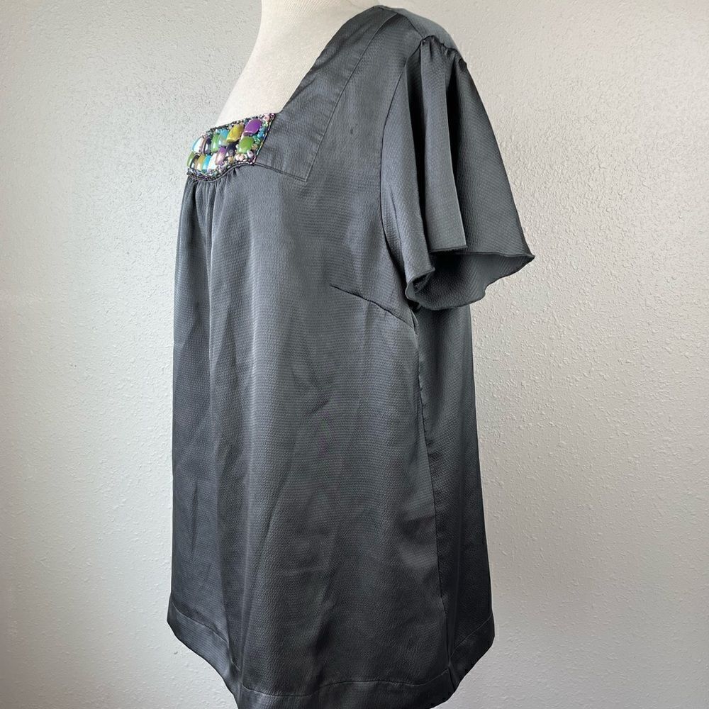 Apt. 9 Short Sleeve Beaded Tunic Top Size 1X EUC - Picture 4 of 7